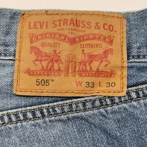Levis 505 Blue Jeans, 33W x 30L Mens, in Very Good Condition